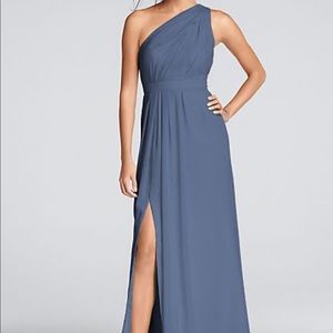 David’s Bridal Bridesmaids Dress, Steel Blue